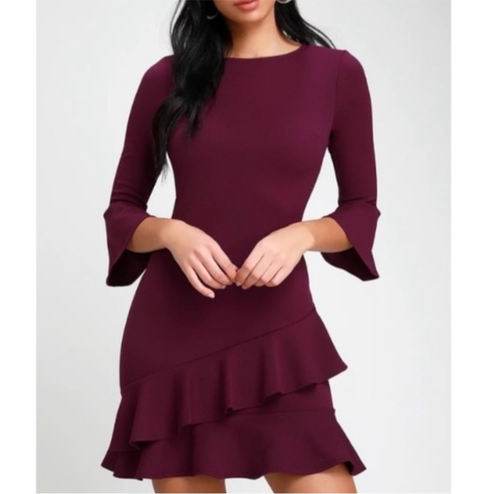 Lulus Plum Ruffle Dress